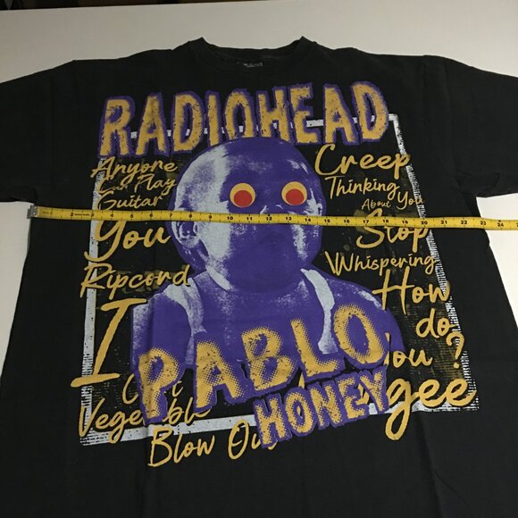 Radiohead Pablo Honey Tour All Over Print AOP T-Shirt XL Faded Black - Picture 5 of 6